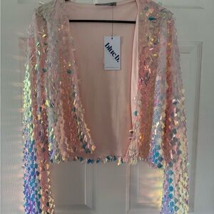 Holographic Sequin Blazer by blue b collection